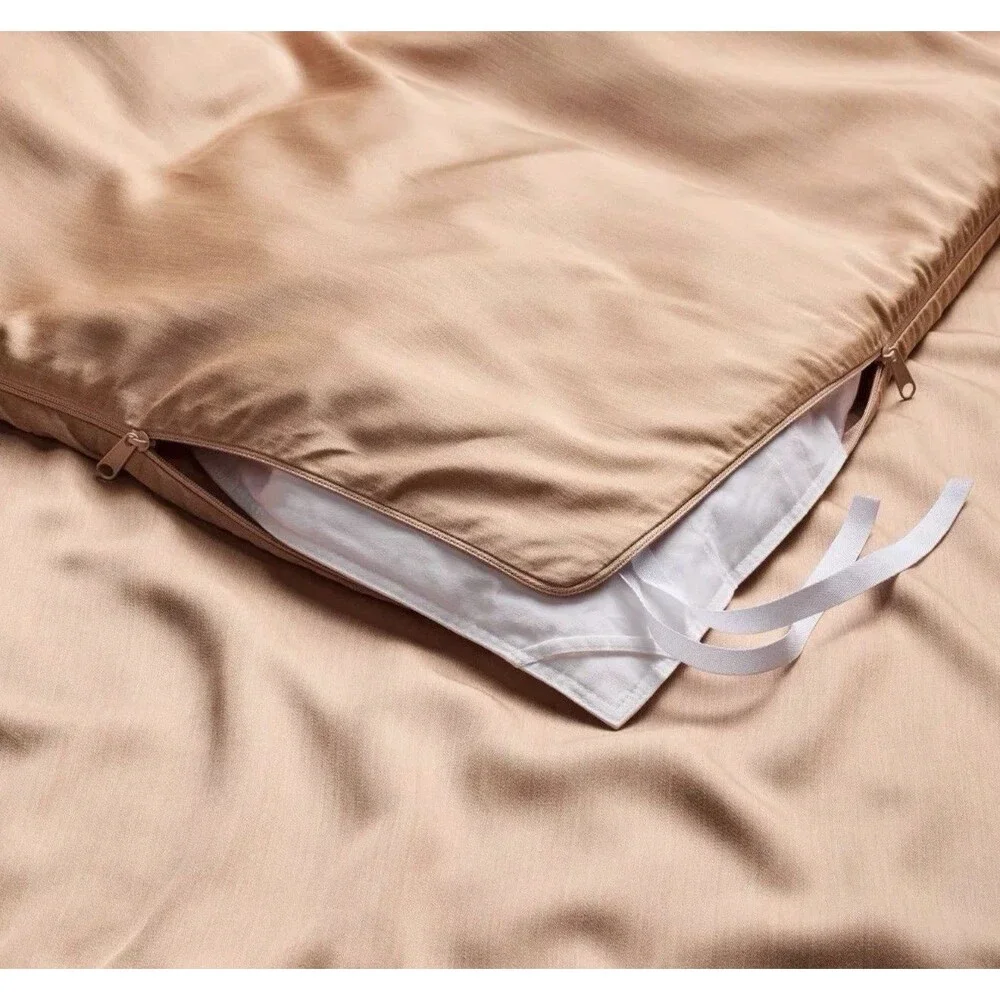 King Rayon from Bamboo Duvet Set Light Adobe Clay - Casaluna NEW